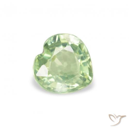 0.65ct Natürlicher Sehr helles Salbeigrün Saphir, Herz, VS