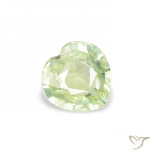 0.64ct Natürlicher Hellgelb Grün Saphir, Herz, VS
