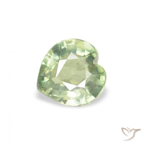 0.61ct Natürlicher Sehr helles Salbeigrün Saphir, Herz, VS