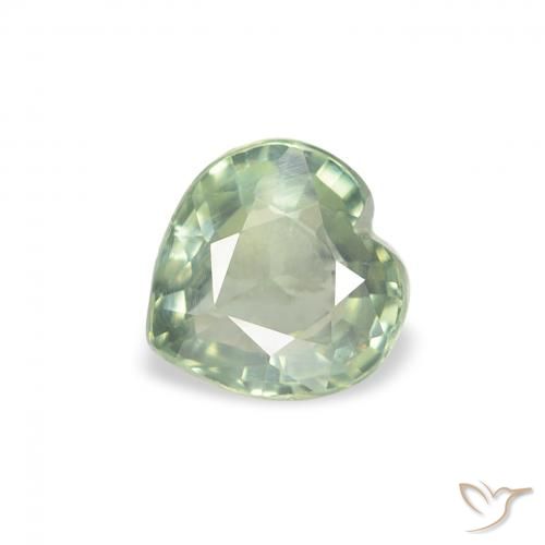 0.67ct Natürlicher hellgrün Saphir, Herz, VS