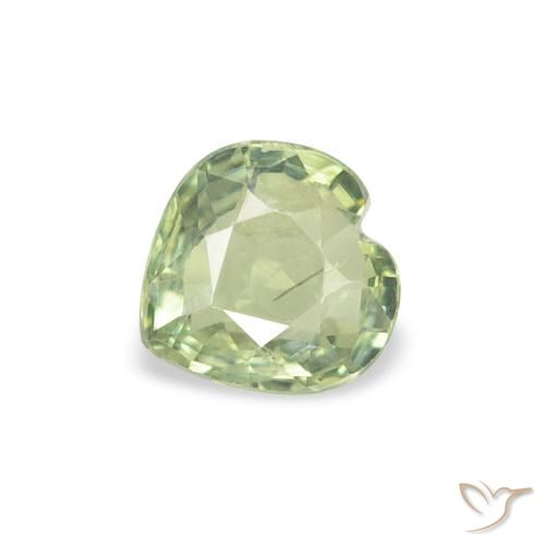 0.61ct Natürlicher hellgrün Saphir, Herz, VS
