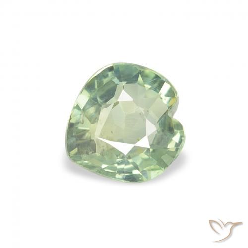 0.65ct Natürlicher hellgrün Saphir, Herz, VS
