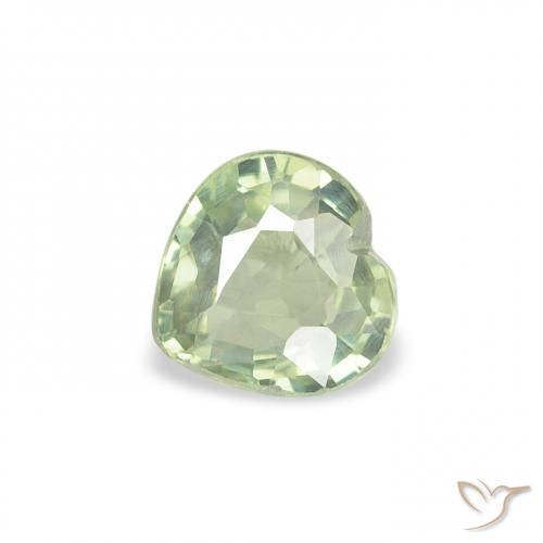 0.61ct Natürlicher Sehr helles Salbeigrün Saphir, Herz, VS