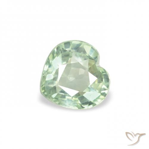 0.68ct Natürlicher hellgrün Saphir, Herz, VS