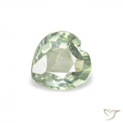 0.66ct Natürlicher Medium Light Green Saphir, Herz, VS