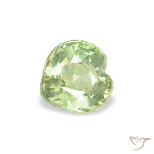 0.78ct Natürlicher Hellgelb Grün Saphir, Herz, VS