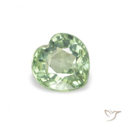 0.76ct Natürlicher Blasses Grün Saphir, Herz, VS