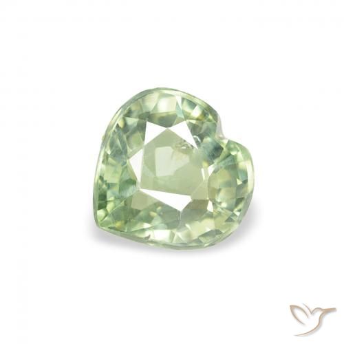 0.71ct Natürlicher Sehr helles Salbeigrün Saphir, Herz, VS