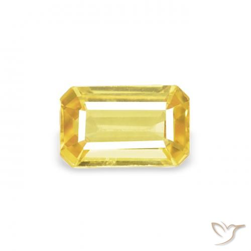 0.41ct Natürlicher Toskana Gelb Saphir, Smaragdschliff, VS