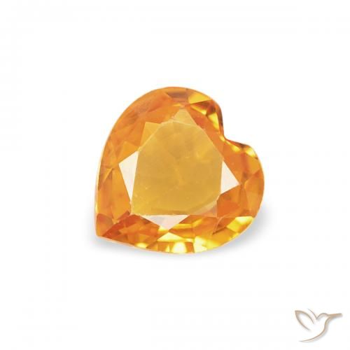 0.32ct Natürlicher Orange-Gold Saphir, Herz, VS