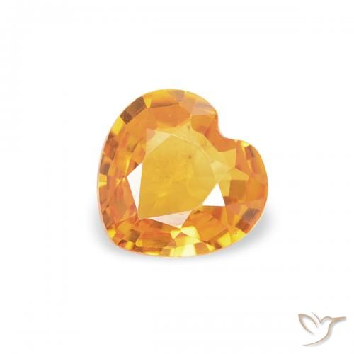0.37ct Natürlicher Mittelorange Saphir, Herz, VS