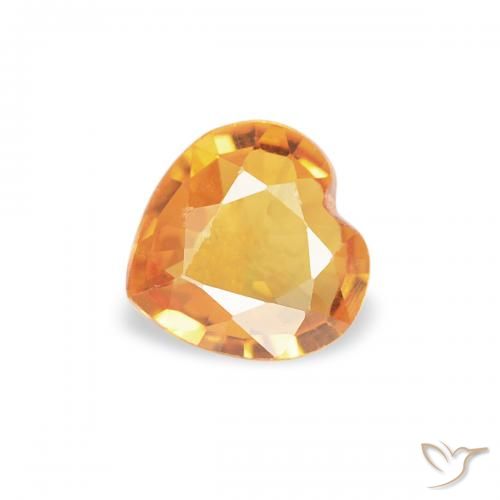 0.32ct Natürlicher Orange-Gold Saphir, Herz, VS