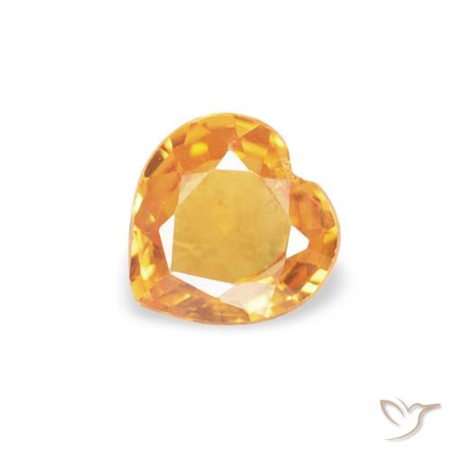 0.32ct Natürlicher Orange-Gold Saphir, Herz, VS