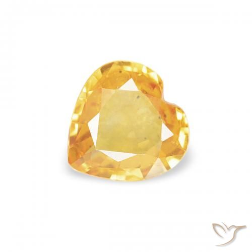 0.34ct Helles Gold Saphir, Herz, VS