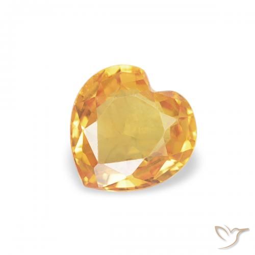 0.41ct Natürlicher Mittelorange Saphir, Herz, VS