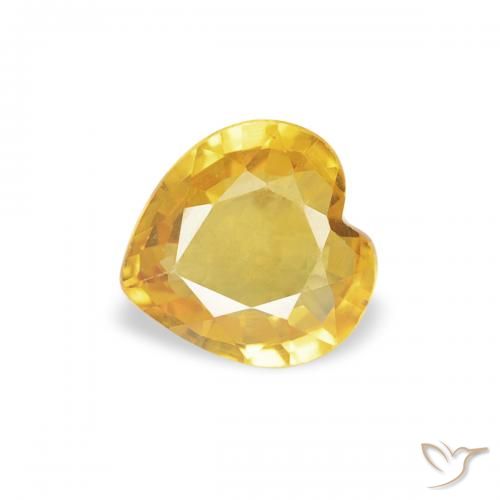 0.40ct Natürlicher gold-orange Saphir, Herz, VS