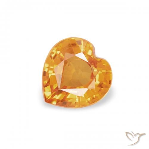 0.39ct Natürlicher Orange-Gold Saphir, Herz, VS