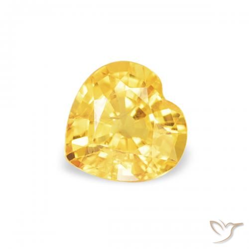 0.43ct Natürlicher Helles Gold Saphir, Herz, VS