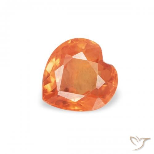 0.42ct Natürlicher Warme Aprikosenorange Saphir, Herz, VVS-VS