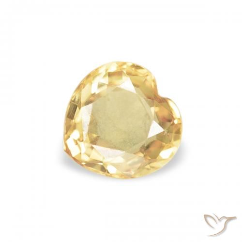 0.40ct Helles Gold-Gelb Saphir, Herz, VS