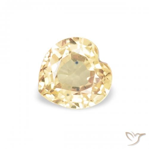 0.43ct Natürlicher hellgelb Saphir, Herz, VVS-VS