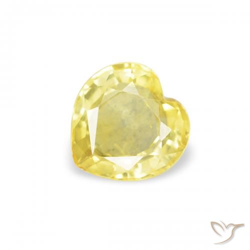 0.40ct Natürlicher hellgelb Saphir, Herz, VS