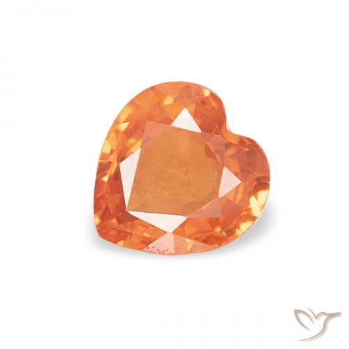 0.45ct Natürlicher Feuerorange Saphir, Herz, VVS-VS
