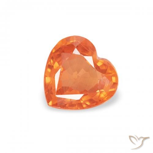 0.40ct Natürlicher rötlich-orange Saphir, Herz, VVS-VS