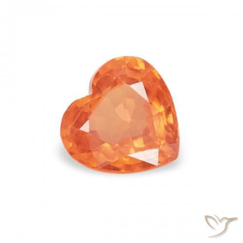 9,17 ctw natürlicher rötlich-orange Saphir, Herz, VVS-VS