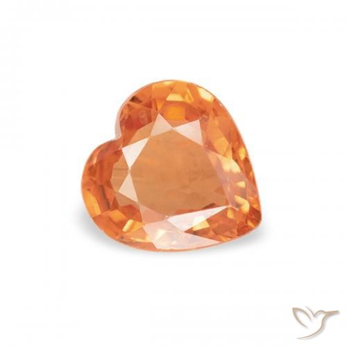 0.38ct Natürlicher Mittelorange Saphir, Herz, VVS-VS