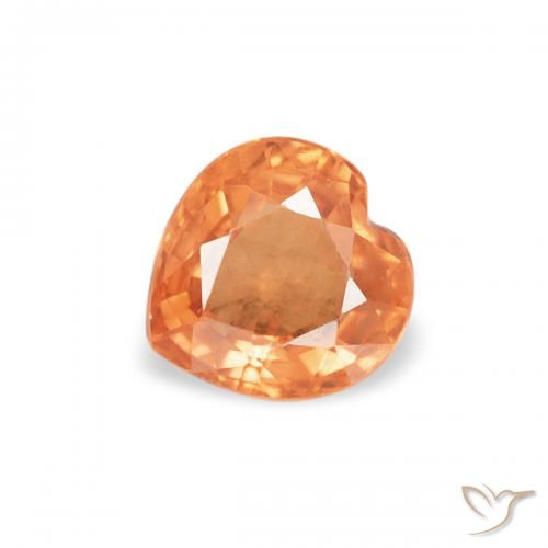0.43ct Natürlicher hellorange Saphir, Herz, VS