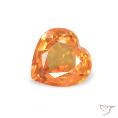0.42ct Natürlicher hellorange Saphir, Herz, VS