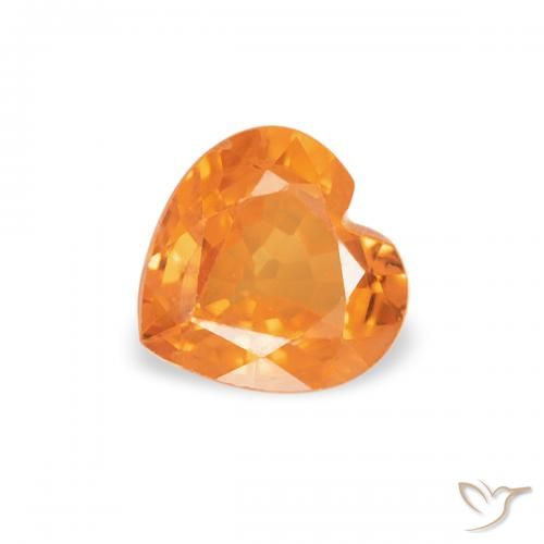 0.44ct Natürlicher hellorange Saphir, Herz, VVS-VS