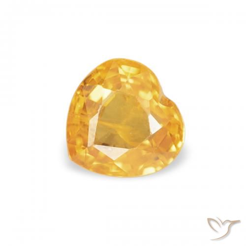 0.44ct Gold-Orange Saphir, Herz, VVS-VS