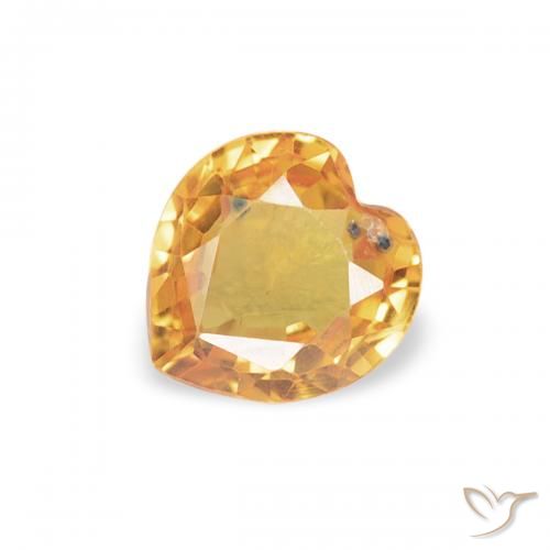 0.43ct Orange-Gold Saphir, Herz, VVS-VS
