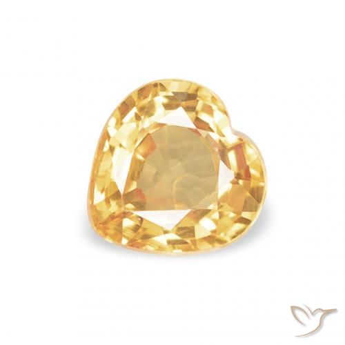 0.44ct Natürlicher Hellorange-Gold Saphir, Herz, VVS-VS