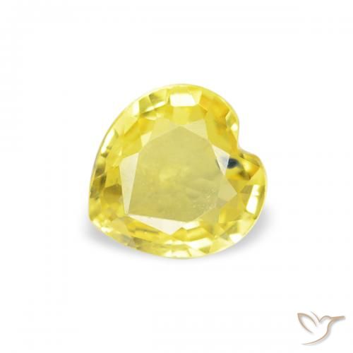 0.39ct Natürlicher Mittelgelb Saphir, Herz, VVS-VS
