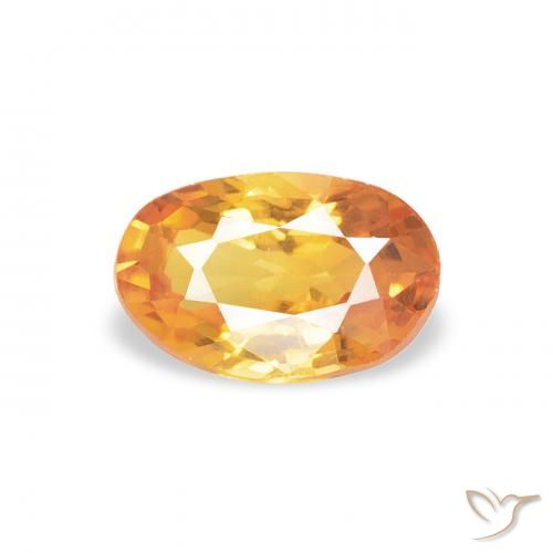 0.60ct Tiefes Orange-Gold Saphir, Oval, VS