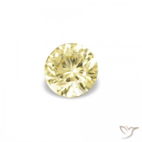 1.53 ct natürliche Blasses Gelb Saphir-Edelsteine, Runden, VVS-VS