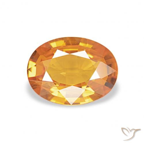 1.33ct rötlich-orange Saphir, Oval, SI-I1