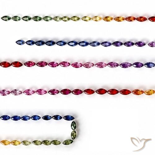 11,34 ct natürliche mehrfarbiger Saphir-Edelsteine, Marquise, VS