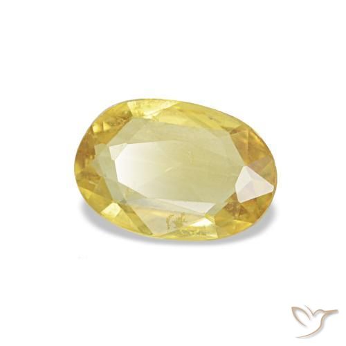 0,34 ctw natürlicher gelber Saphir, Oval Schliff, VS
