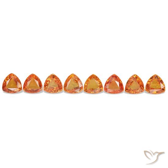 5,34 ct natürliche orangefarbener Saphir-Edelsteine, Trillion, VVS