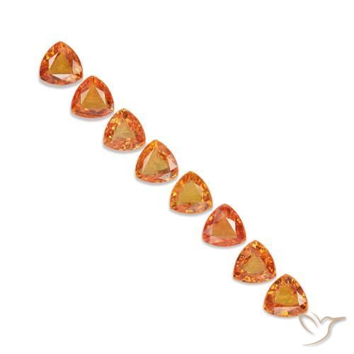 5,34 ct natürliche orangefarbener Saphir-Edelsteine, Trillion, VVS