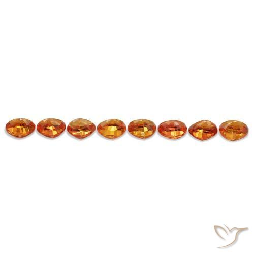 5,34 ct natürliche orangefarbener Saphir-Edelsteine, Trillion, VVS