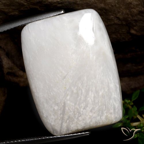 25.44ct Natürlicher Warmweiß Skolezit, Kissen, Lichtundurchlässig