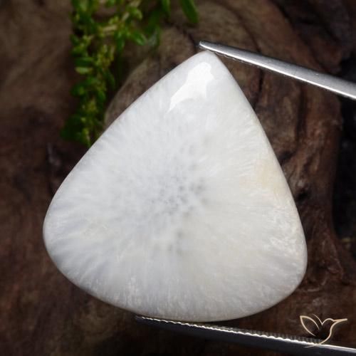 21.93ct Natürlicher Nicht-gerade weiss Skolezit, Birnenform, Lichtundurchlässig