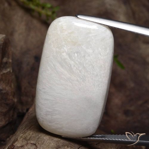 28.79ct Natürlicher Nicht-gerade weiss Skolezit, Kissen, Lichtundurchlässig