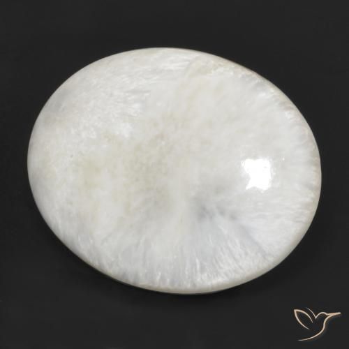 28,95 ctw natürlicher weißer Scolecit, Oval Schliff, Lichtundurchlässig