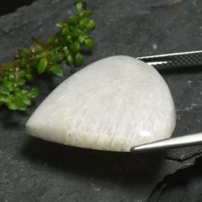 9,17 ctw natürlicher Weiß Skolezit, Birnenform, Lichtundurchlässig